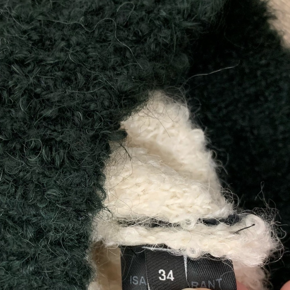 Isabel Marant Owel Colour Block Knit Sweater Ecru & Bottle Green Size US 34 - Picture 10 of 15